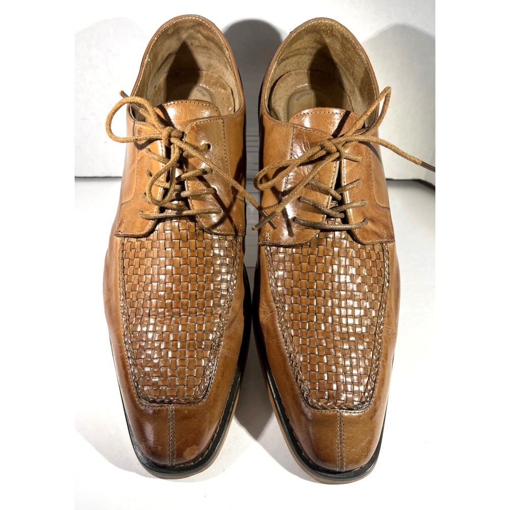 Stacy Adams Winthrop Moc-Toe Oxford‎ Brown Leather Dress Shoes Men's 11 Lace-Up